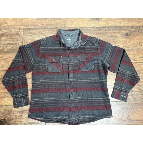 Kuhl Shirt Mens Small Gray Flannel Fugitive Button Up Durable Workshirt Outdoors - Picture 1 of 7